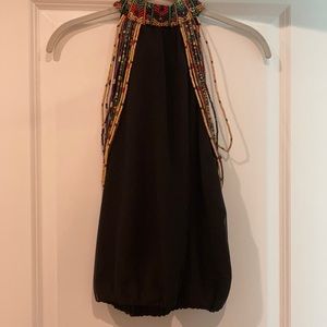 Alice + Olivia beaded halter neck top.